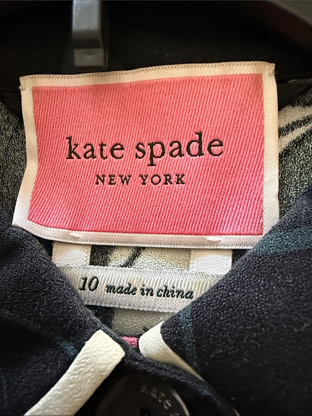 kate spade Black Floral Button-Front Mini Dress with Cream Trim - Picture 5 of 5